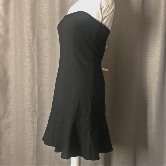 Theory Black Strapless Dress with Ruffles - Picture 5 of 8